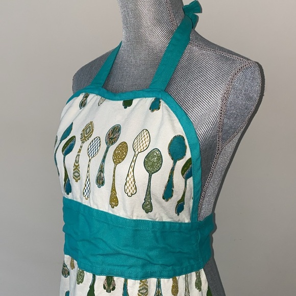 Threshold Decorative Spoon Motif Cooking Apron Blue - Picture 4 of 11